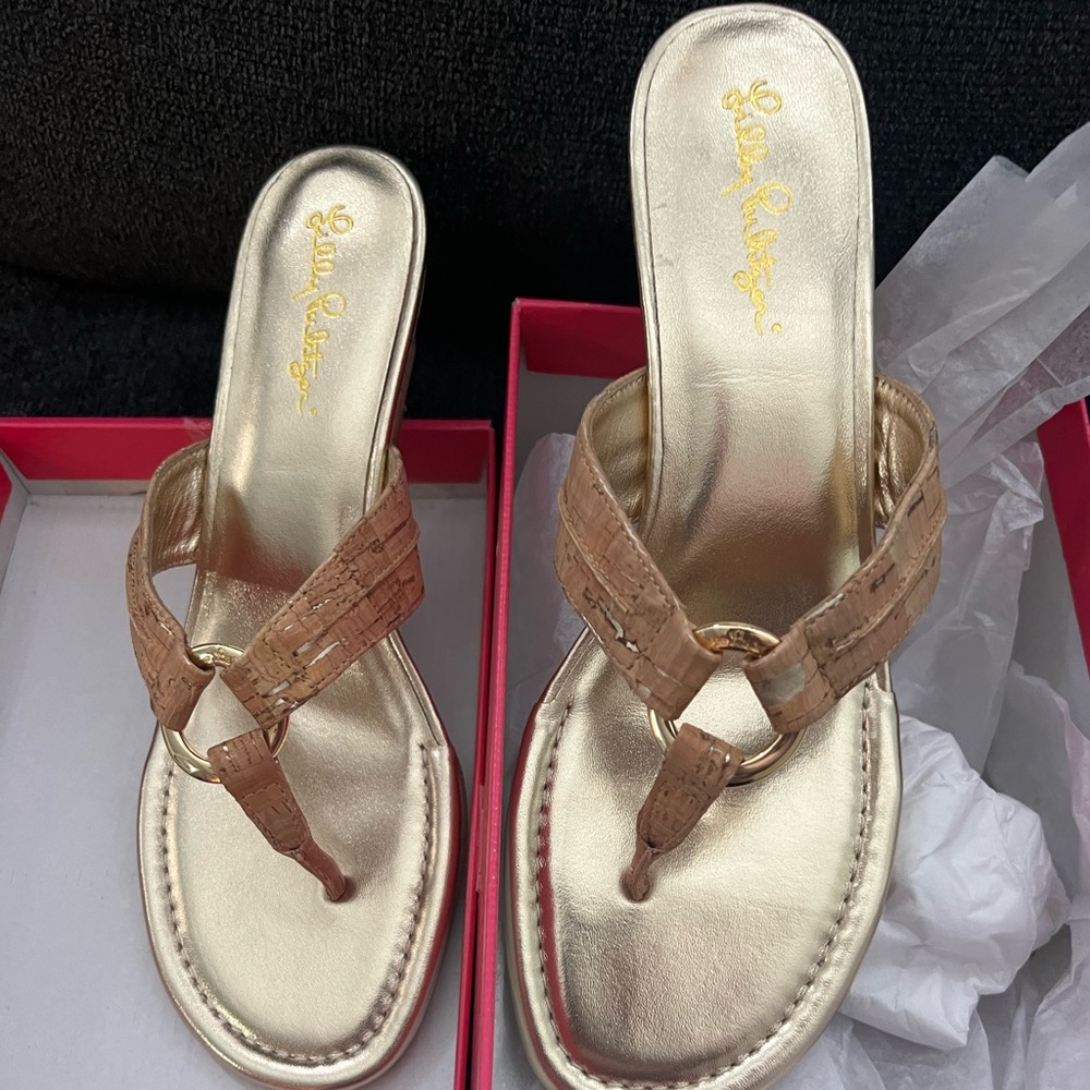 Lilly Pulitzer wedge sandals 9.5